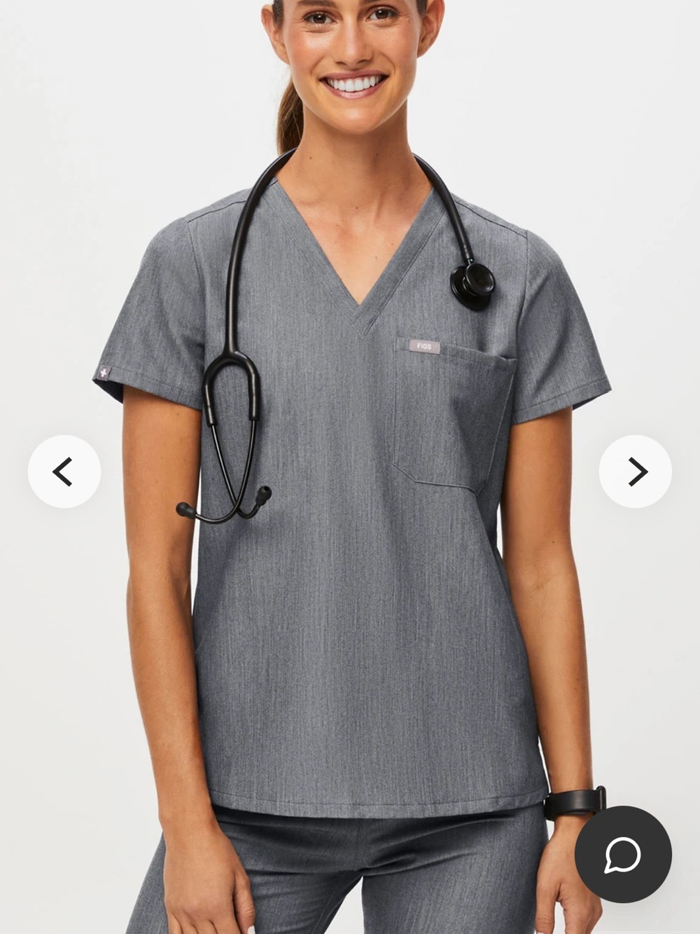 FIGS Women’s Catarina Scrub Top in Graphite